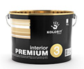 Краска КОЛОРИТ Премиум 3 (10л) - KOLORIT INTERIOR PREMIUM 3
